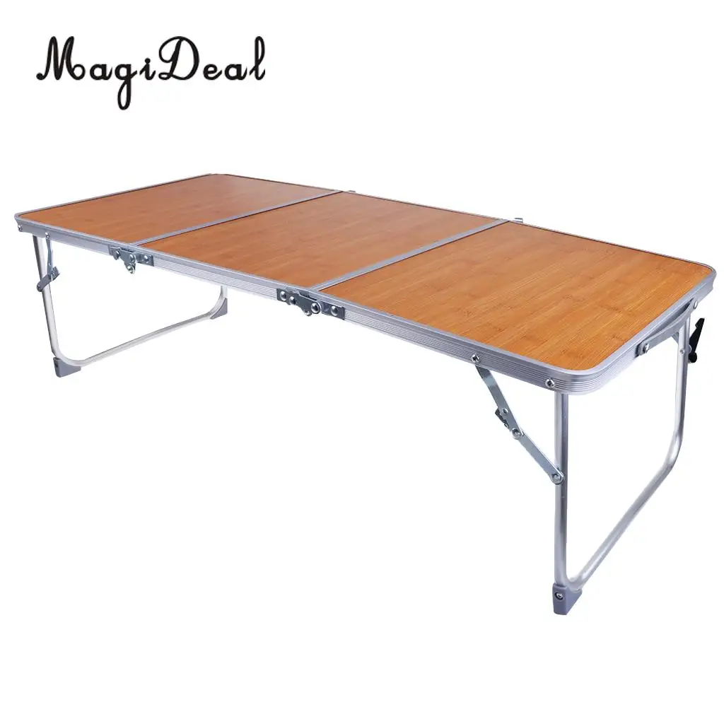 

Outdoor Camping Three-section Folding Aluminum Alloy Table Computer Desk