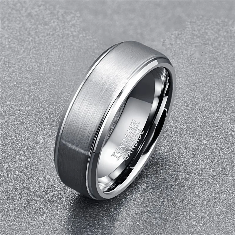 Классическое мужское кольцо из вольфрамовой стали 8 мм серебряного цвета с матовой поверхностью из вольфрамовой стали обручальное кольцо для мужчин ювелирное изделие подарок на день отца