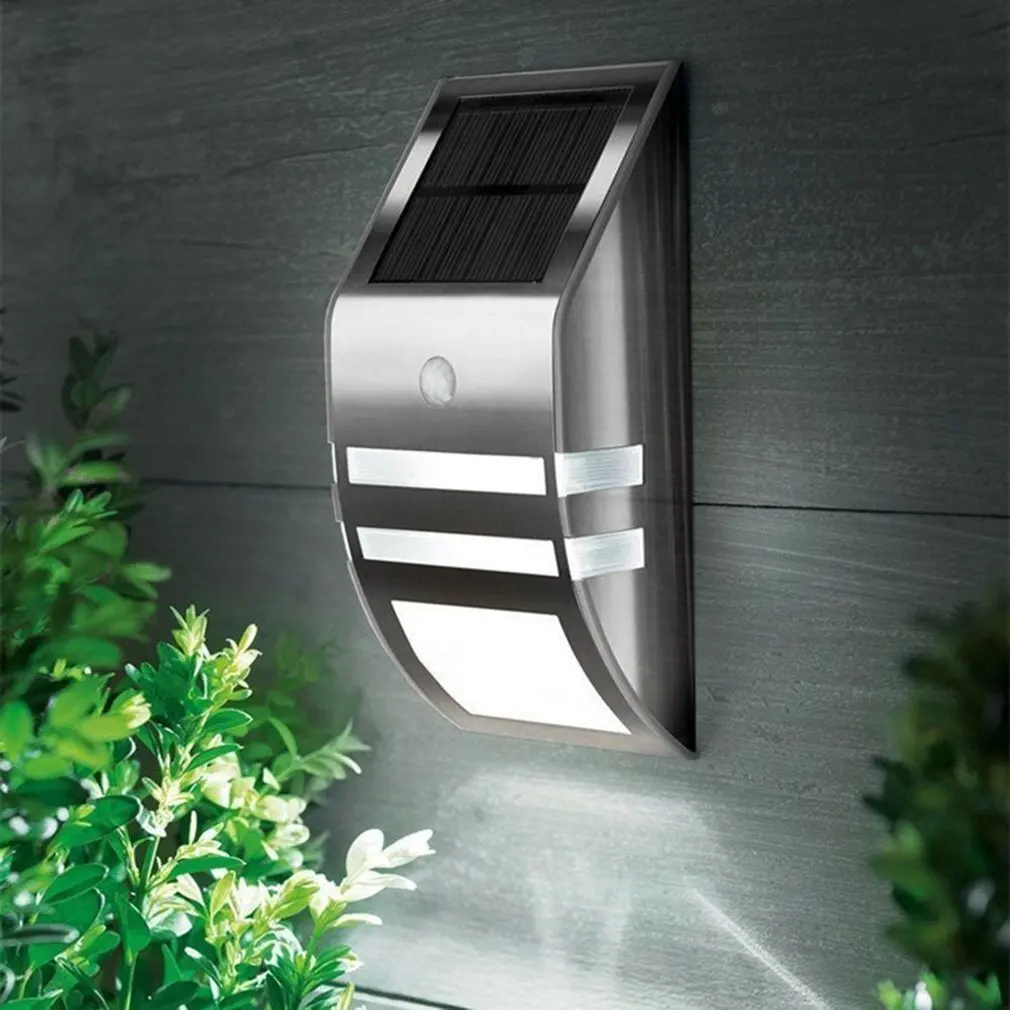 

AUTO/OFF Solar Powered PIR Motion Sensor 2 LED Light Outdoor Garden Led Landscape Yard Lawn Security Wall Lamp