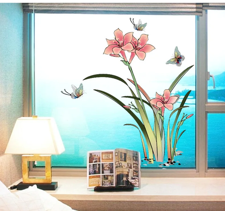 

Three generations can remove AY922 bedroom living room sofa kitchen bathroom toilet adornment narcissus tracery wall stickers