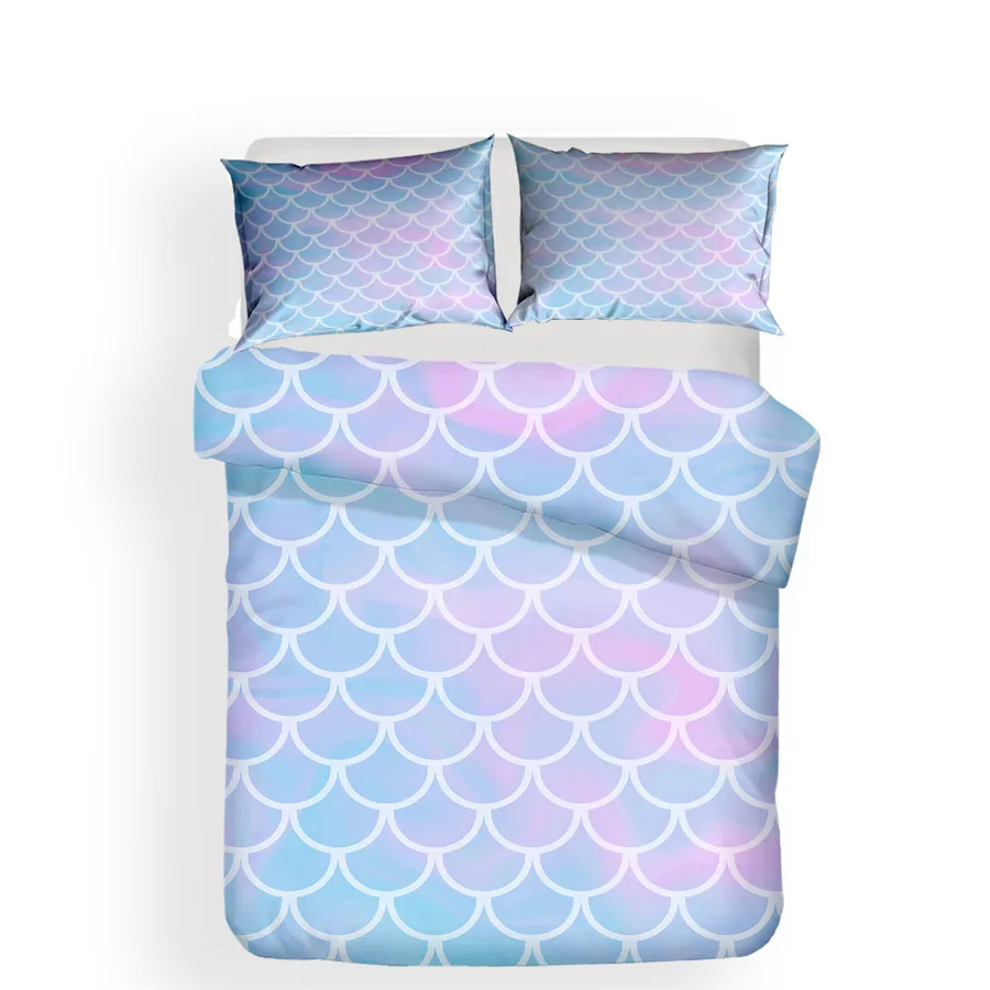 Bedding Set 3D Printed Duvet Cover Bed Set Sea Mermaid Home Textiles for Adults Lifelike Bedclothes with Pillowcase #MRY11