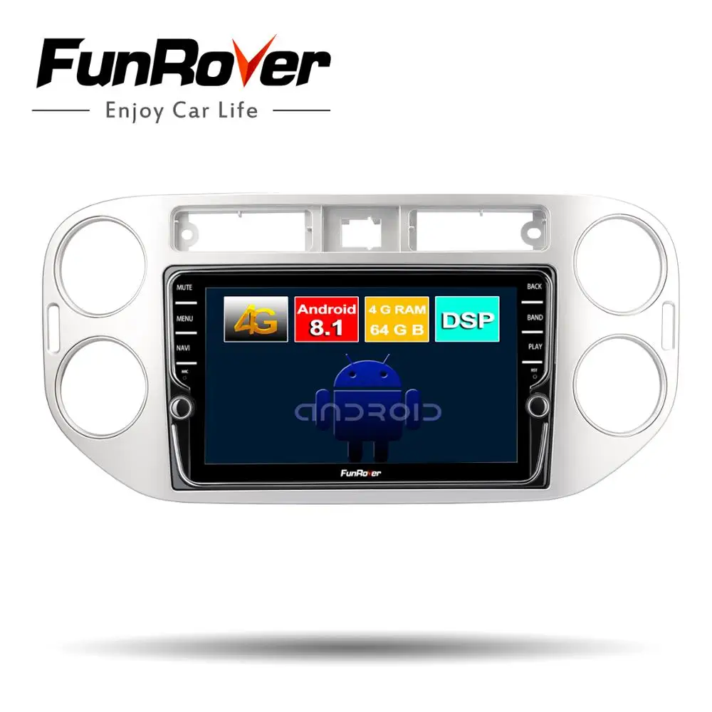 Funrover 2 din Octa core Android 8 1 Car dvd player For Volkswagen Tiguan 2010 2016