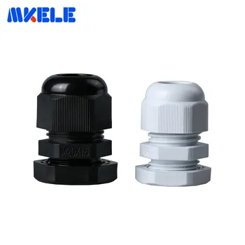 

10pcs M20x1.5 Waterproof Cable Gland Black White Ip68 Connector Plastic Nylon Cable Glands Screw Joints For 6-11mm Cable