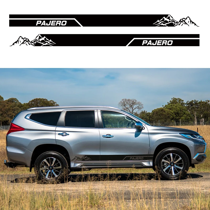 car stickers 2pc side body mountain stripe graphic vinyls car