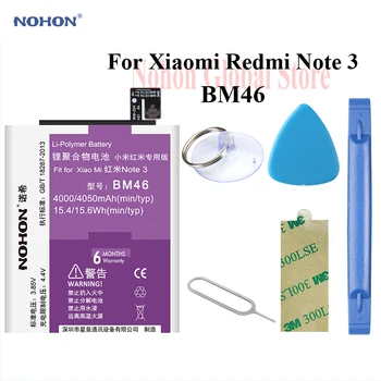 

Nohon Battery For XiaoMi RedMi Note 3 Note3 BM46 4050mAh High Capacity Li-polymer Built-in Bateria For RedMi Note 3 BM46 Battery