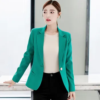 

2019 Spring Suits Women Plus Size Blazers Office Work Pink Black Green Slim Suits Casual Long Sleeve Blazer