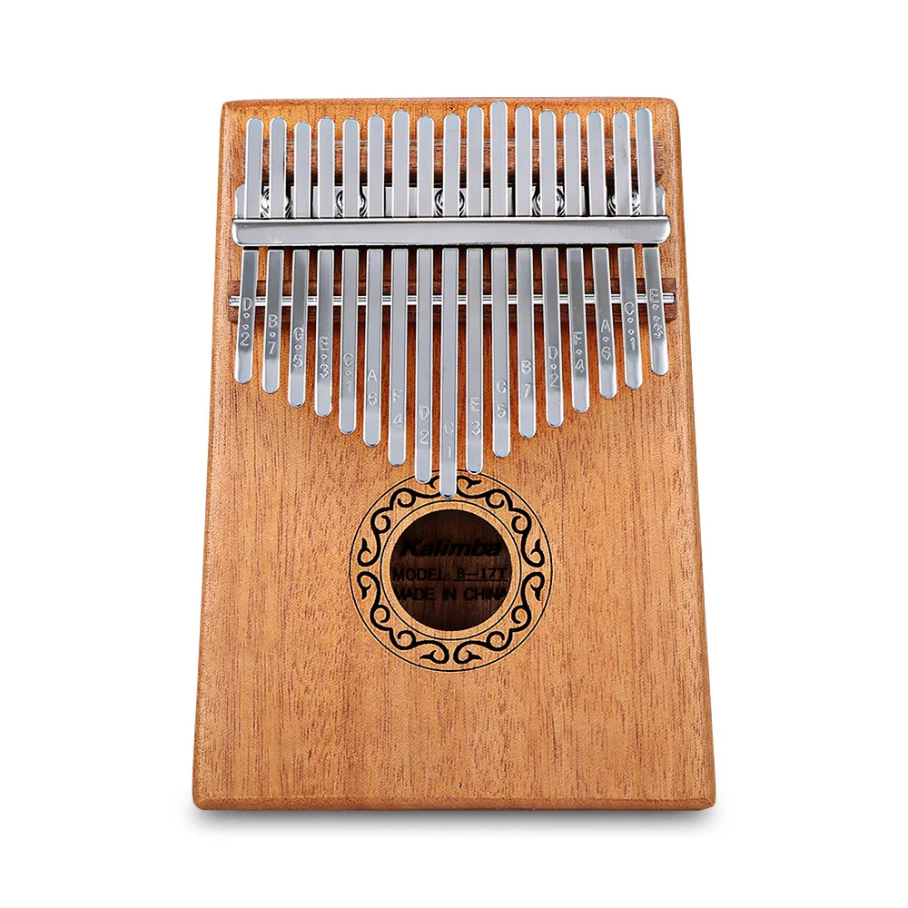 

B - 17T 17 Keys Kalimba Thumb Piano Mahogany Body Musical Instrument With Learning Book Tune Hammer