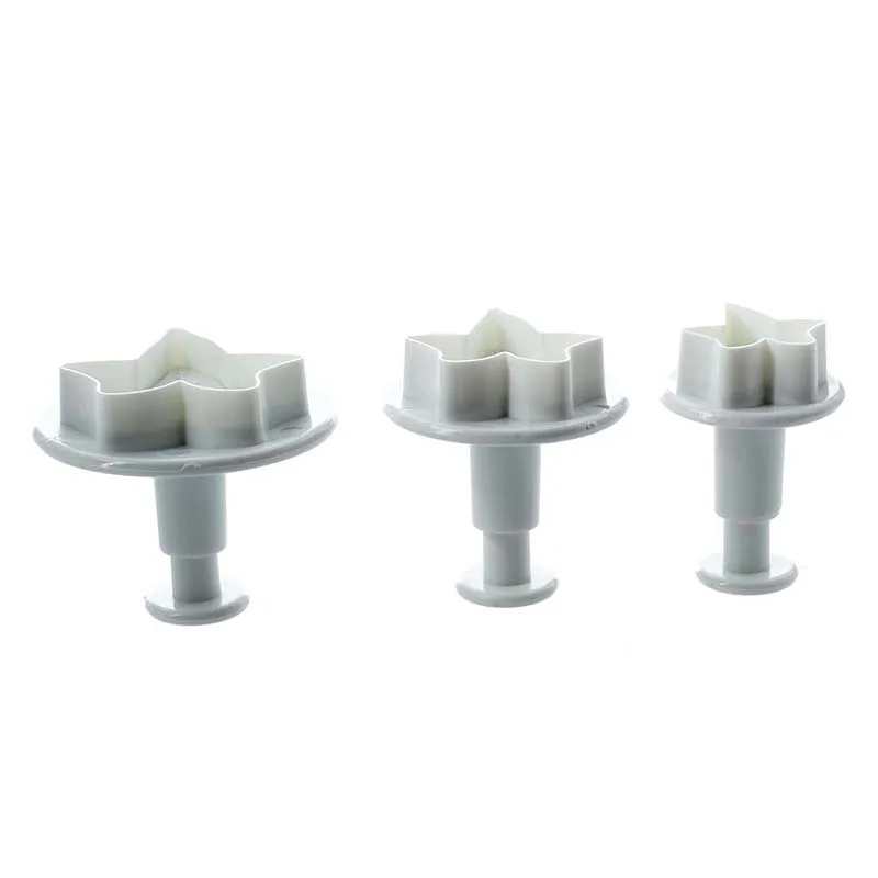 

3pcs White Fondant Gum Paste Plunger Cutter - Maple Leaf