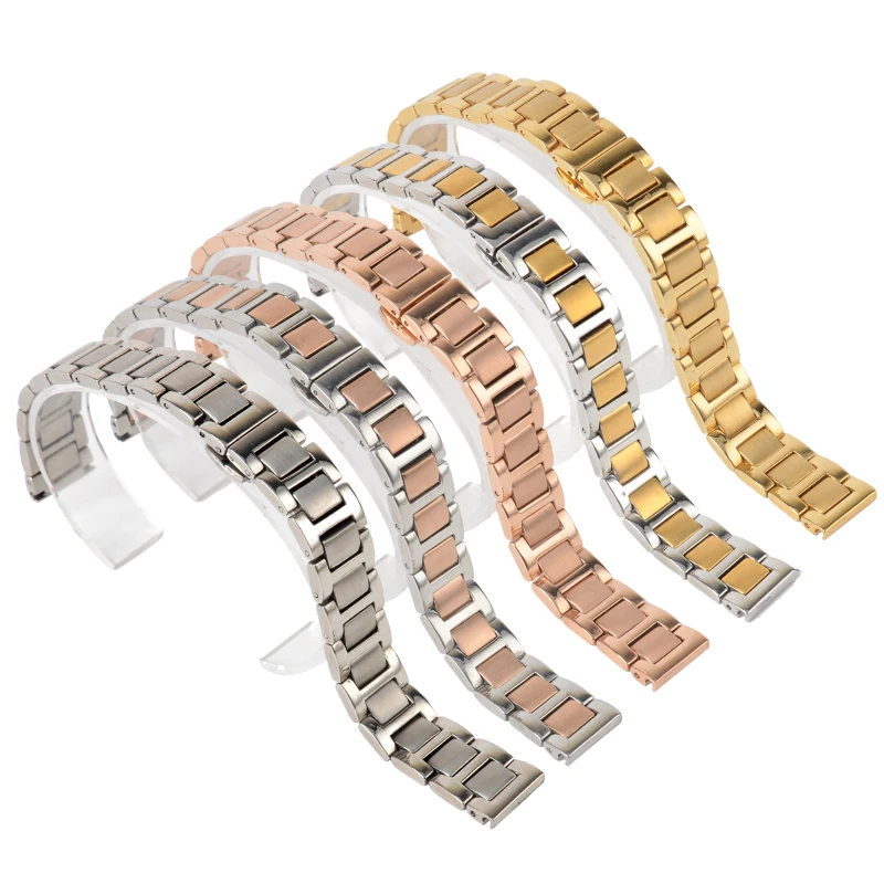 

Shellhard 1pc 14mm 20mm Stainless Steel Watch Band Buckle Butterfly Pattern Straight End Watch Band Strap Bracelet