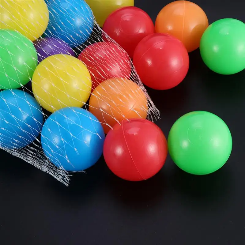 100 шт., красочные шарики для малышей, мягкие пластиковые игрушки для плавания, детские игрушки для плавания, игрушки для плавания 55 см, детские волнистые шарики для улицы