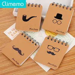 Climemo Kraft бумага книга со спиралью карман Портативный тетрадь усы 9,6*8,5 см NP213