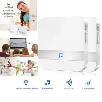 

Smart WIFI Doorbell Dingdong Black Indoor Doorbell receiver Matched Wireless New Doorbells