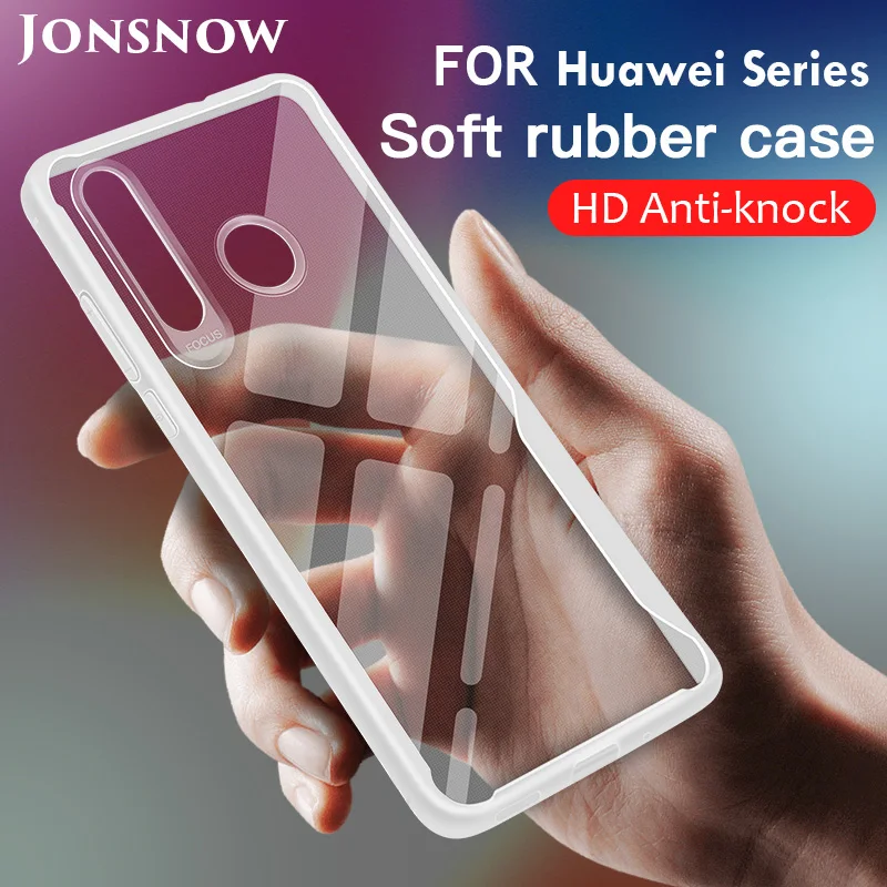 Прозрачный противоударный чехол для телефона Huawei Honor 10 Lite 8X 7A с мягким клеем кожи