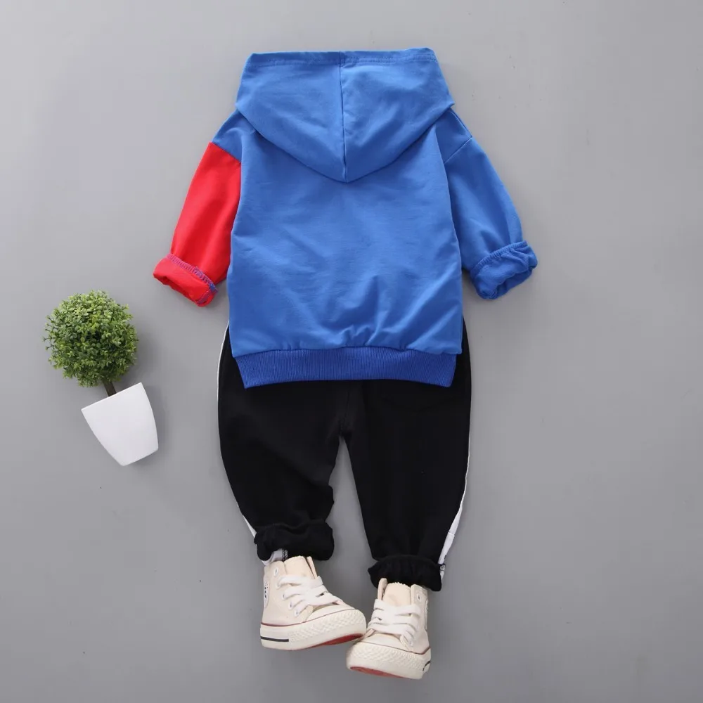 Fashion Children Boys Girls Cotton Clothing Sets Baby Patchwork Hoodies Pants 2Pcs/Set Spring Autumn Kid Sport Clothes Tracksuit