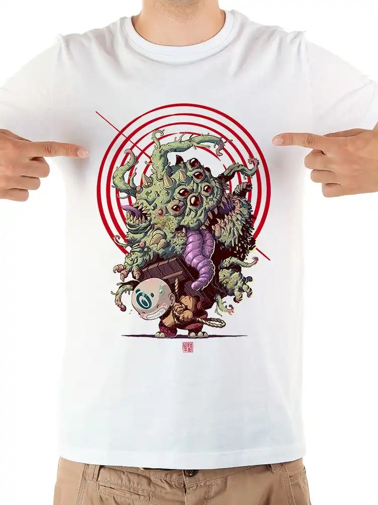 Забавная Мужская футболка с аниме Cthulhu новинка белая Повседневная мужская