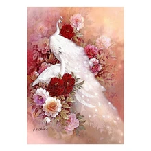 Фото на заказ! Животные Diy картина из искусственных кристаллов белый павлин вышивки крестом декоративный алмаз, вышивка квадратными