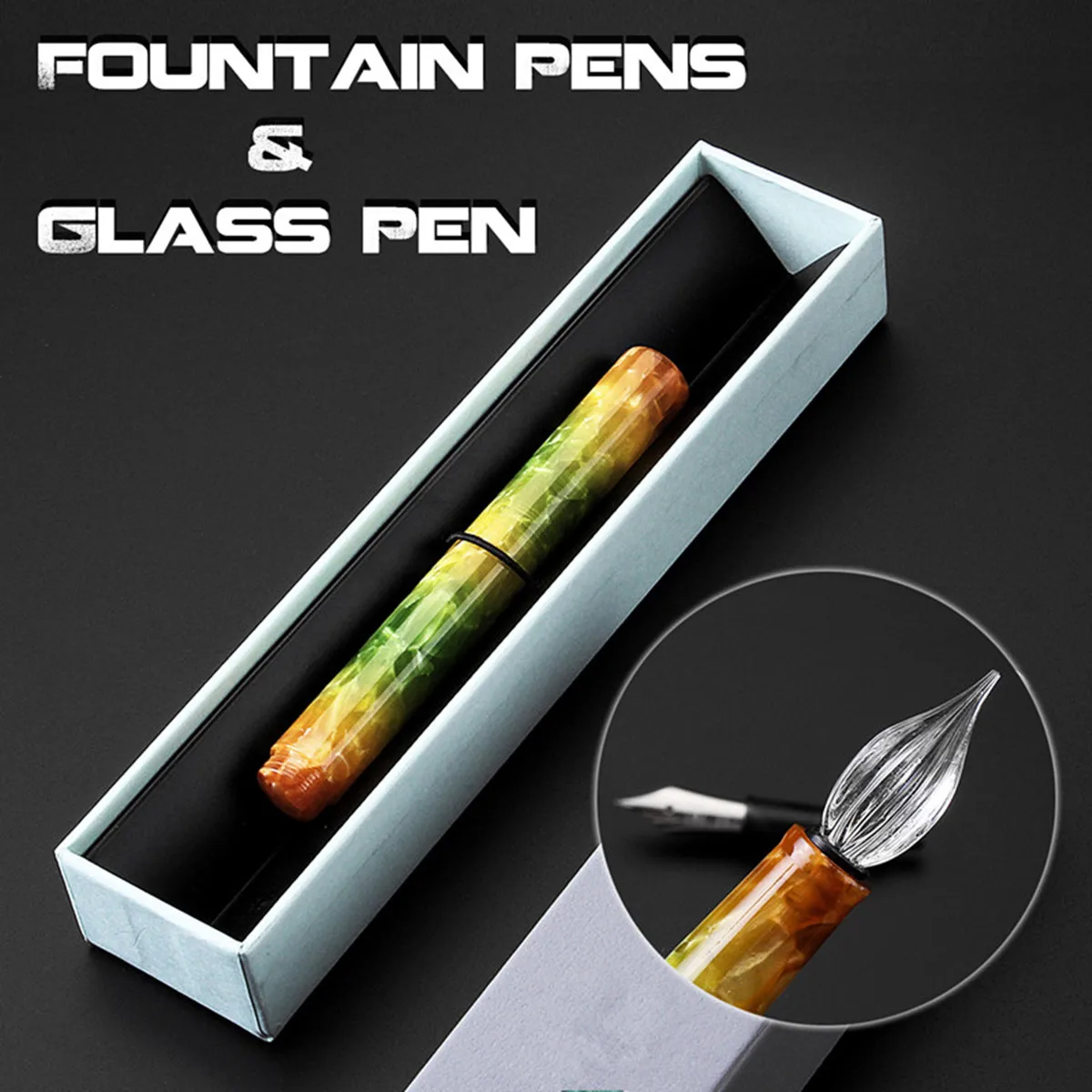 

2Pcs 1cm Mini Nib Cartridge Fountain Pen With Gift Box Stationery Office school supplies Art creation painting Font design