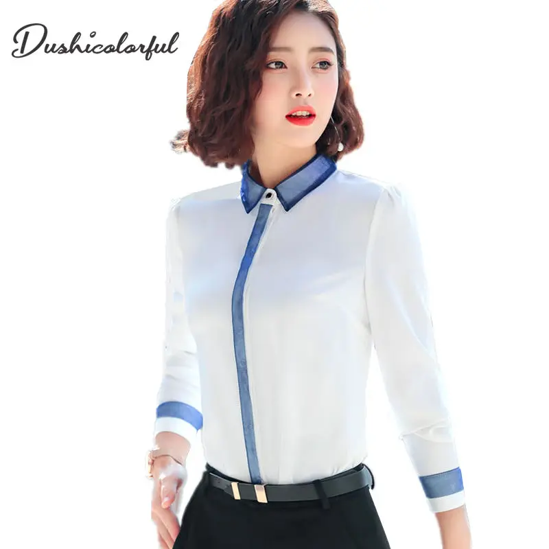 Сезон весна Новинка Шифоновое Для женщин топы и блузки Blusas Mujer De Moda формальные