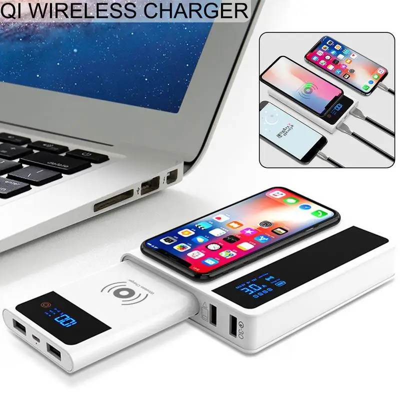 

Three-in-one 10W Qi Wireless Charger Modular 5000mAh Mobile Power LCD Digital Display For IPhone Samsung Smart Phone