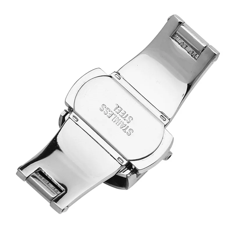 Watch Accessories Double Press Smooth Solid 316L Stainless Steel Watch Clasp Bottom Double Butterfly Belt Buckle Replacement