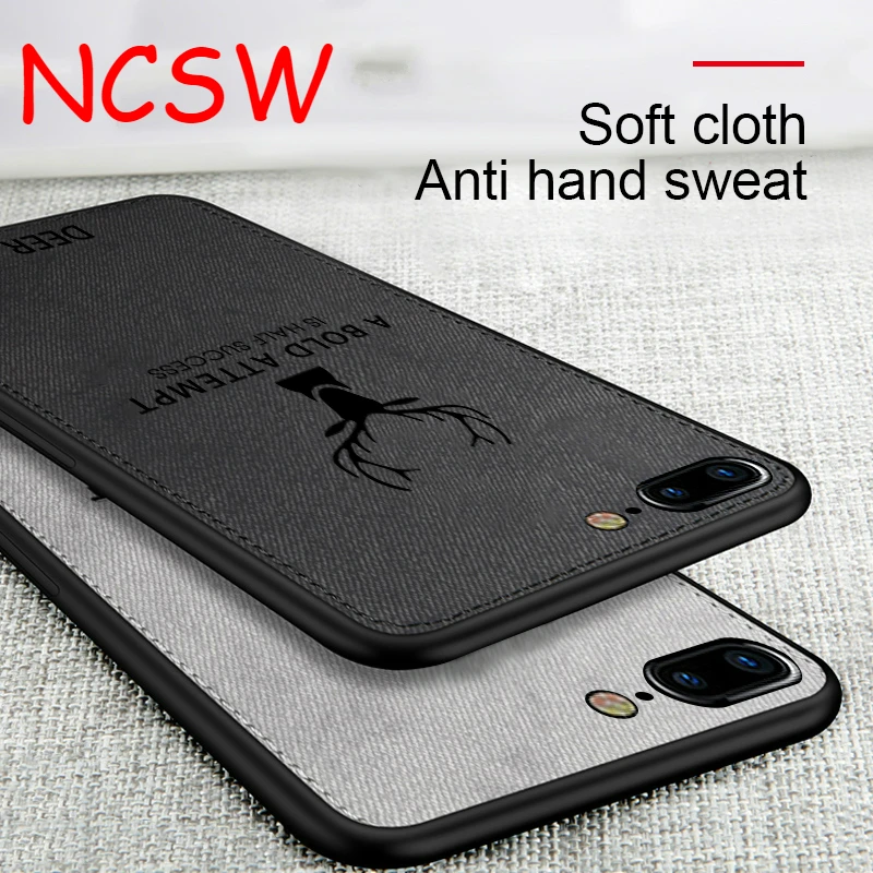 Cloth Texture Phone Case For iPhone X XR XS MAX Embossed Deer Pattern Protector Back Cover 7 8 6 6S Plus Cases |