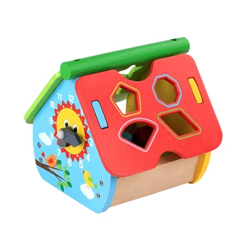 

Building Blocks Time Toys Paired Cognitive Early Educational Wooden Toys Clock Digital Disassembly House Set for Children Kids