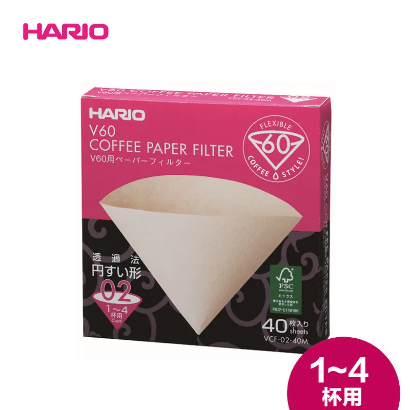 Япония Импорт Hario V60 фильтр для кофе 02 Количество Кофе натуральный бумажные фильтры для 4 стаканов для бариста VCF-01-100 капающая бумага