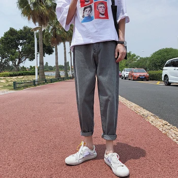 

2019 Summer Men's Fashion Trend Students Style Stretch Slim Fit Jeans Skinny Casual Pants Biker Denim Trousers Plus Size M-2XL