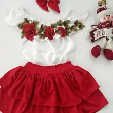 Комплект из 2 предметов для маленьких девочек: футболка с цветочным принтом+ юбка-пачка платье принцессы, сарафан