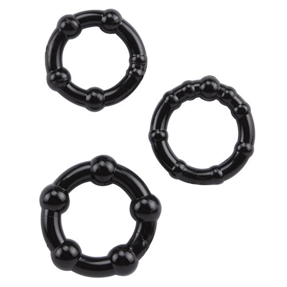 Male Sex Toys Silicone Delay Ring 3pcs Stretchy Stay Hard Beaded Cockring Penis Enhancer Ring Delay Ejaculation Penis Trainer For Men Sex Toys Male Adult Products