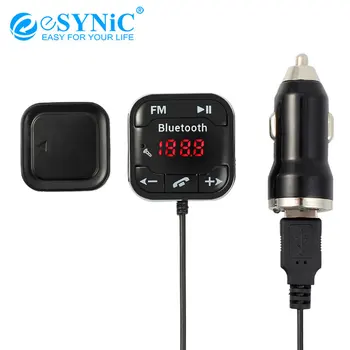 

eSYNiC Wireless Bluetooth FM Transmitter Handfree Auto Magnet V4.0 Car Kit USB Max Output 5V / 2A Charger SD MP3 Player