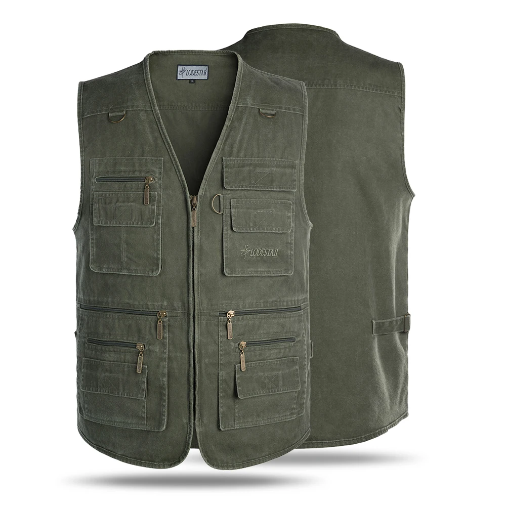 

Outdoor Fishing Vests Waistcoat Sleeveless Zipper Fishing Jacket Multi-pockets Hunting Photography Hiking Climbing Vest For Men