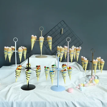 

Metal Cone Holder Egg Cone Bracket Sundae Crispy Ice Cream Display Stand Dessert Table Decoration