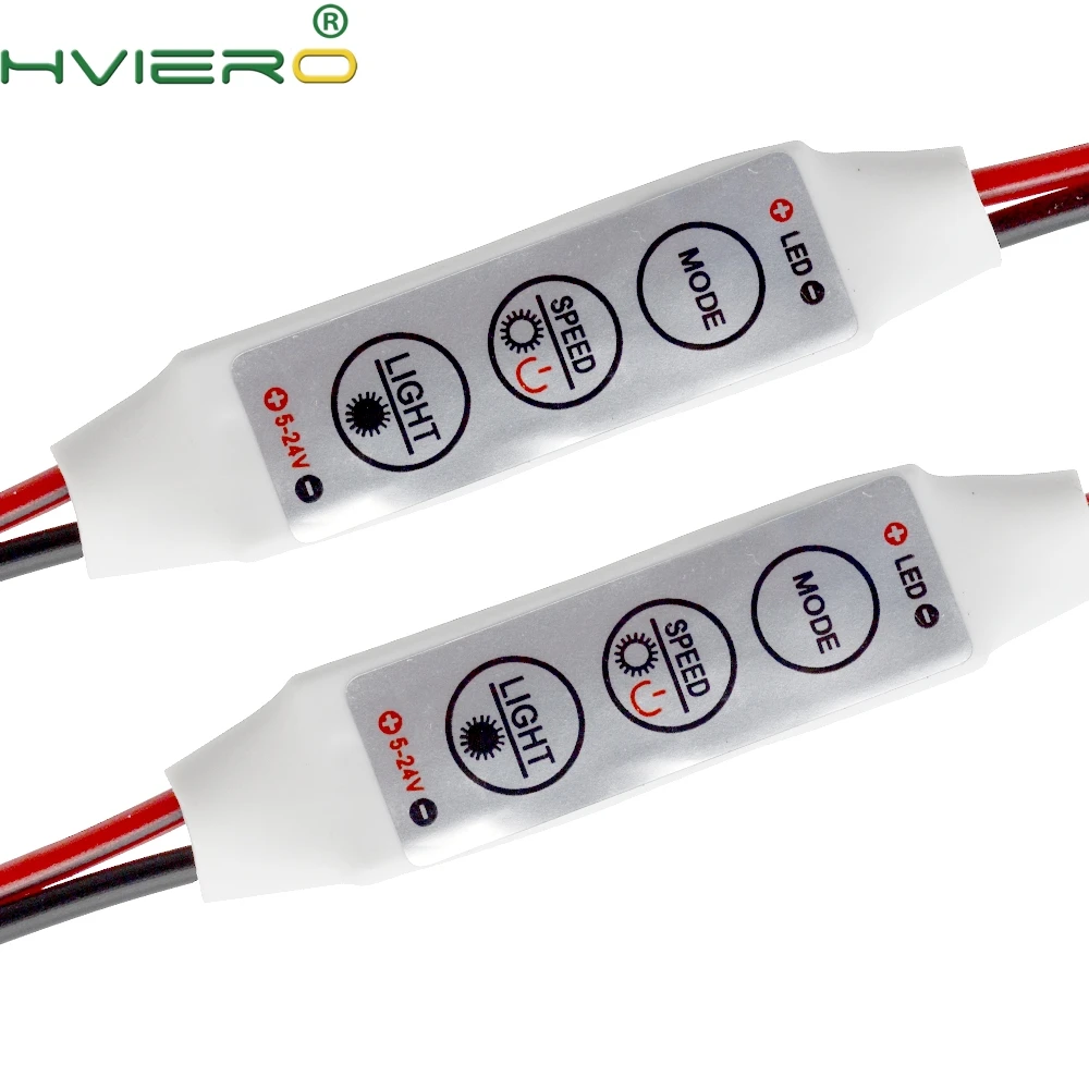 

Mini Single Color LED Light Dimmer Controller 3key for 3528 5050 LED Flexible Strip