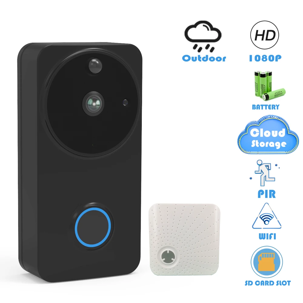 

CTVMAN Doorbell Camera Wifi 1080P Smart Video Doorbells Cloud Security Intercom IP Wireless Video Call Battery Outdoor Door Bell