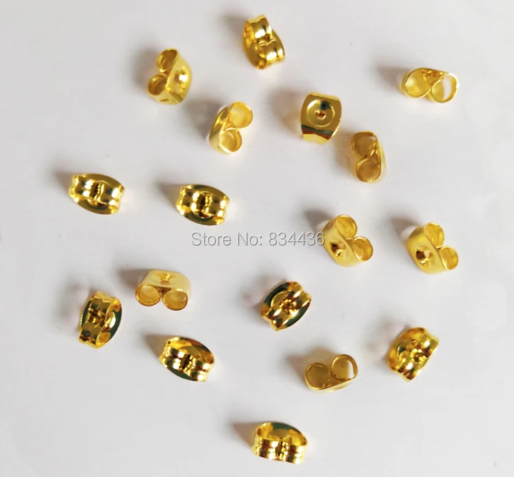 

Free Shipping gold tone color 4.5x6mm small stainless steel earring back plug men women's jewelry accessories findings 500pcs