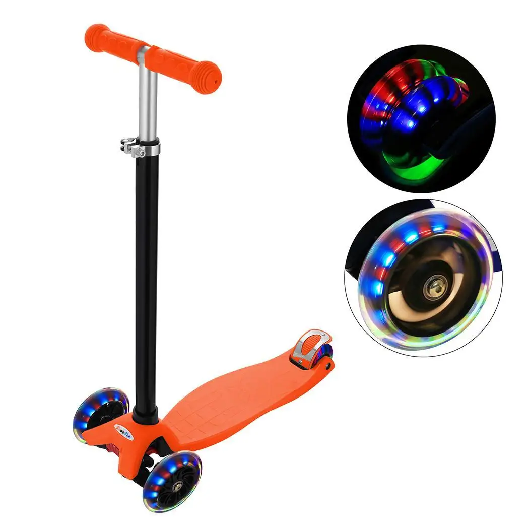 

Colorful Flash Roller Scooter Skating cricket New Aluminum Alloy Kick Scooter T Style Handle Bar Best Gifts for Children Kids