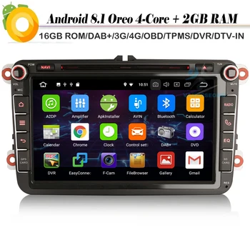 

DAB+4G FOR PASSAT GOLF Polo EOS Touran TIGUAN T5 Android 8.1 Autoradio Quad Core Car stereo Car CD Player WiFi GPS Radio DVR OBD