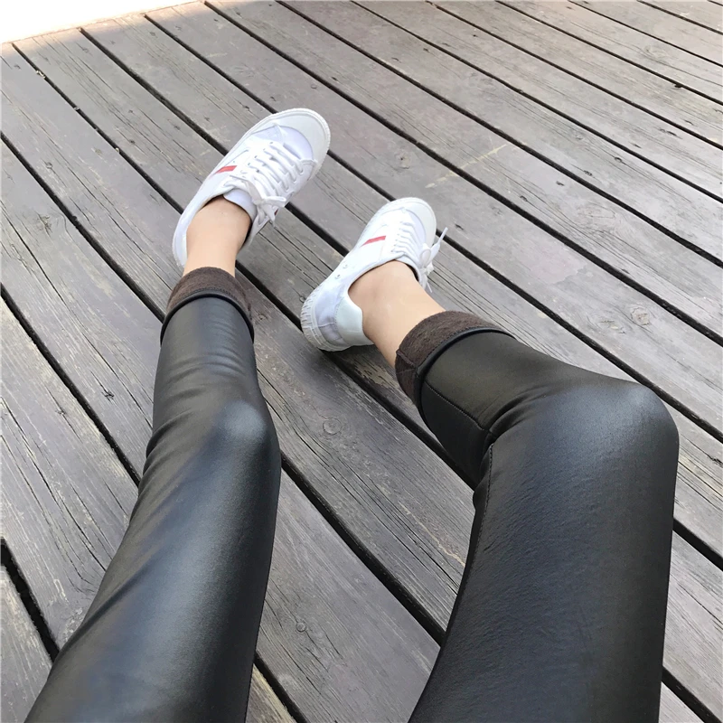 Осенне-зимние женские черные леггинсы из искусственной кожи женские эластичные узкие брюки женские брюки SS6076