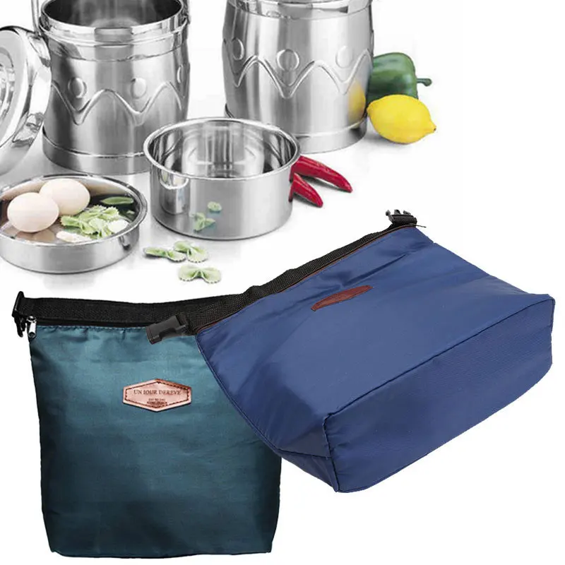 

Hot small Cooler Insulated Waterproof Lunch Handbag Storage Picnic Tote Pouch Navy