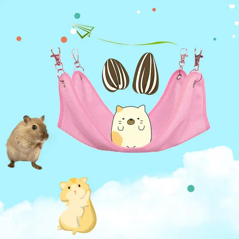 

1/Pc Pet Hammock For Hamster Mice Rat Rodents Hanging Bed Cage Small Pet Swing Nest Toys Ventilated Cool Spring And Summer