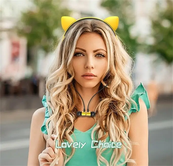 

Cut Cat Ear Headphones Headset Gaming Earphones for PC Computer and Mobile Phone for girl