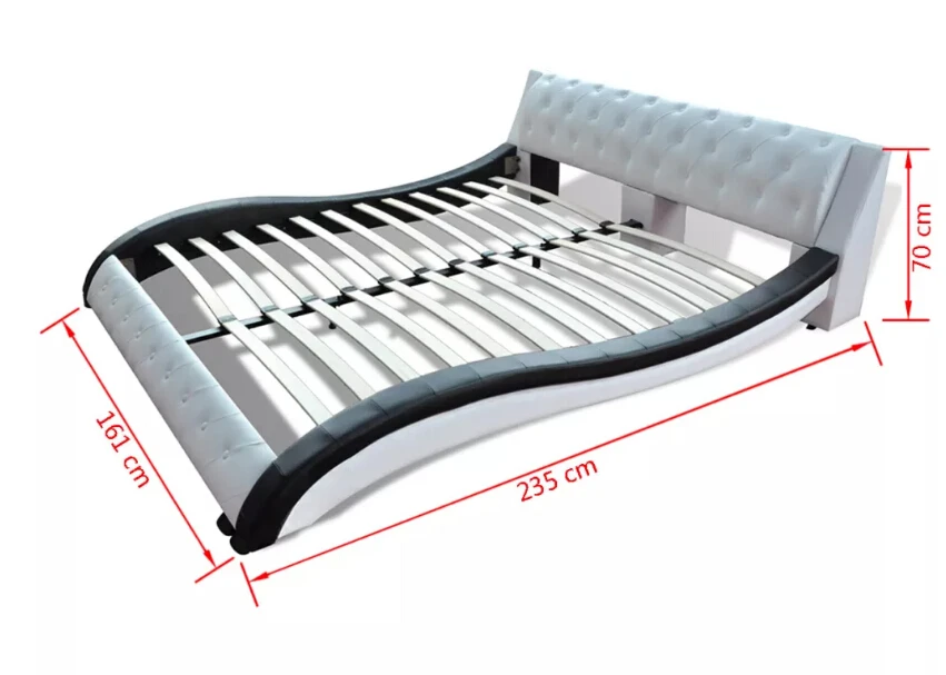 VidaXL 235 X 161 X 70 Cm Imitation Leather Bed Without Mattress Water Resistant PU Leatherette Bedroom Bed Home Furniture VidaXL 235 X 161 X 70 Cm Imitation Leather Bed Without Mattress Water Resistant PU Leatherette Bedroom Bed Home Furniture