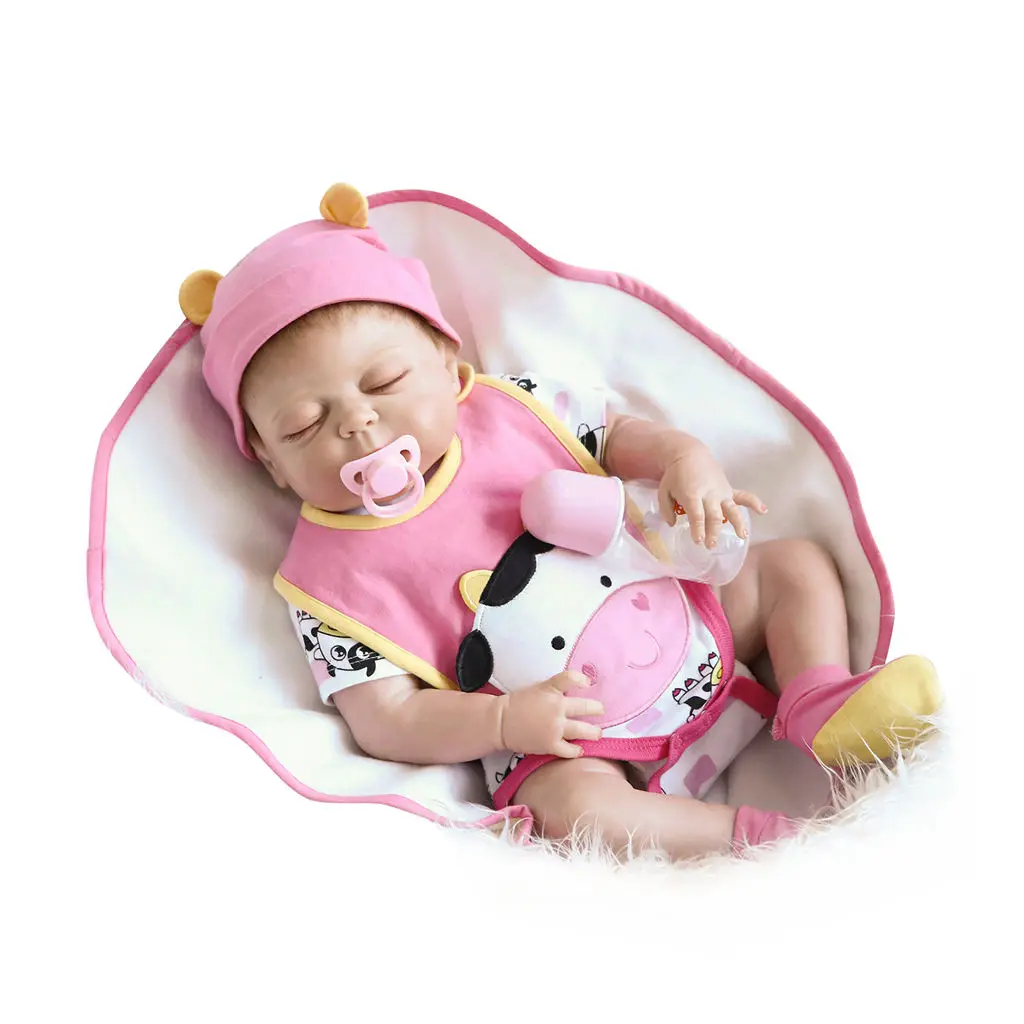 

NPK 55cm Full Body Silicone Reborn Baby Doll Girl Newbron Lifelike Baby-Reborn Princess Doll Birthday Christmas Gift