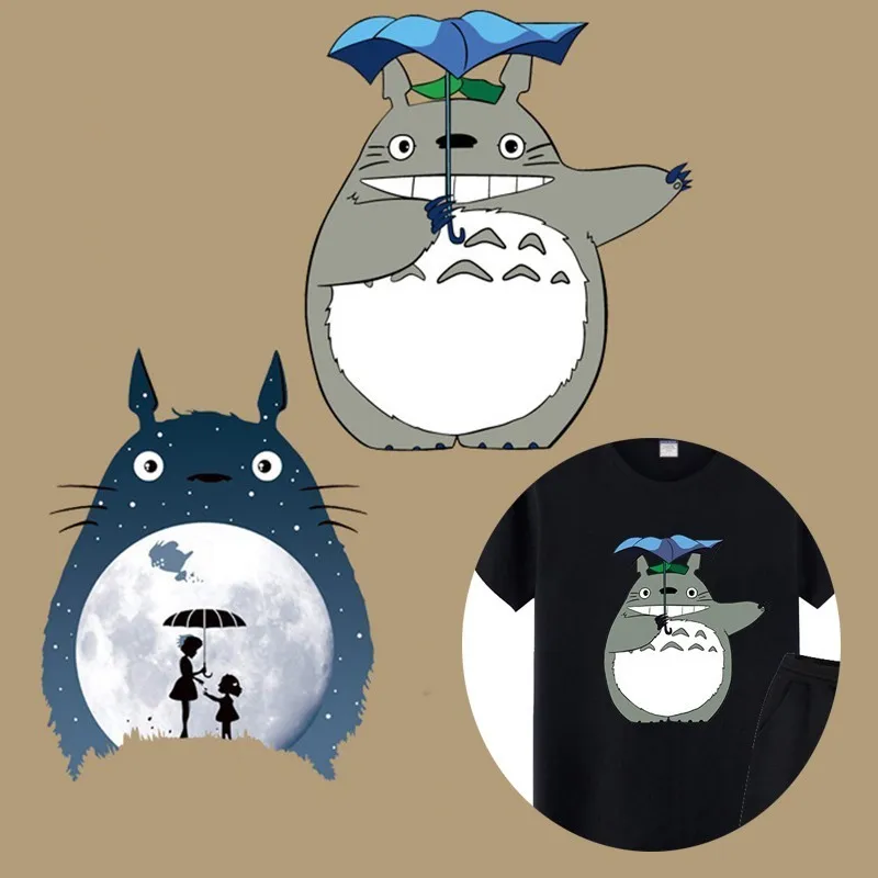 

Iron on My Neighbor Totoro Patches for Clothing T-shirt Applique Heat Transfer Vinyl Cat Patch Clothes Stickers DIY Badge Decor