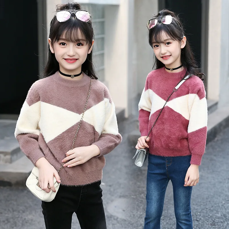 

Girls Sweaters 2018 Fall New Knit Sweaters for Big Girls Sweater Top Toddler Girls Knitted Outerwear Kids Clothes Size 5 -13