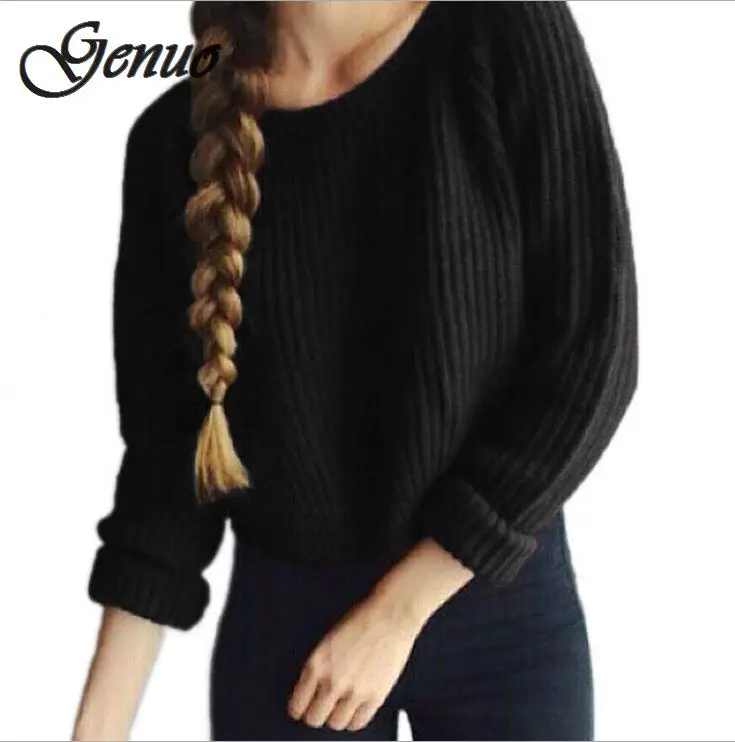 Autumn winter women sweaters and pullovers korean style long sleeve casual crop sweater slim solid knitted jumpers sweter mujer Autumn winter women sweaters and pullovers korean style long sleeve casual crop sweater slim solid knitted jumpers sweter mujer
