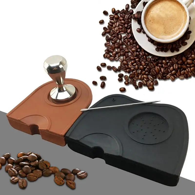 

Manual Barista Coffee Grind Silicone Mat Espresso Thicken Anti-skid Wear Resistance Coffee Tamper Holder Silicone Pad Mat