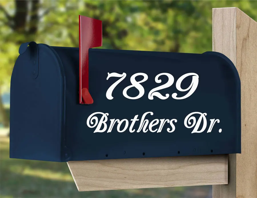 Modern Mailbox Decal Set Of 2 Custom Address Monogram Decor For Mailbox