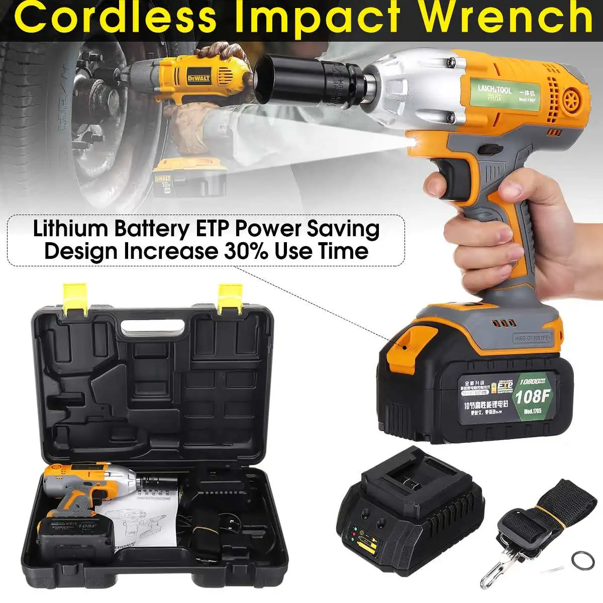

Brushless Cordless Electric Wrench Impact Socket Wrench10800mAh Li Battery Hand Drill Installation Power Tools